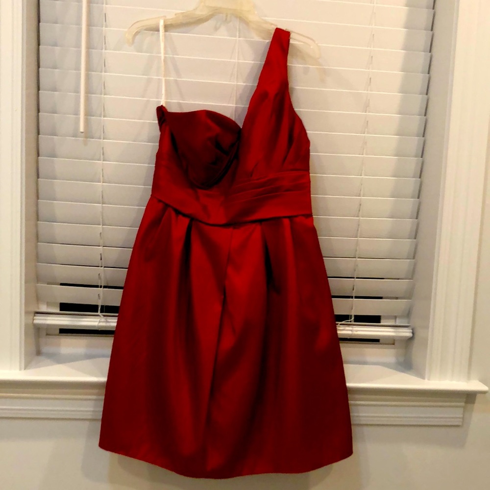 Red chiffon dress